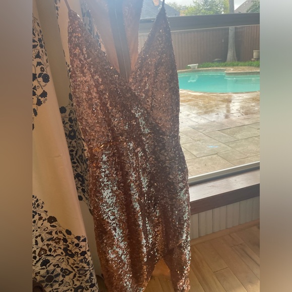 Sequin Pale Pink Dress with Strappy Back - Picture 4 of 5